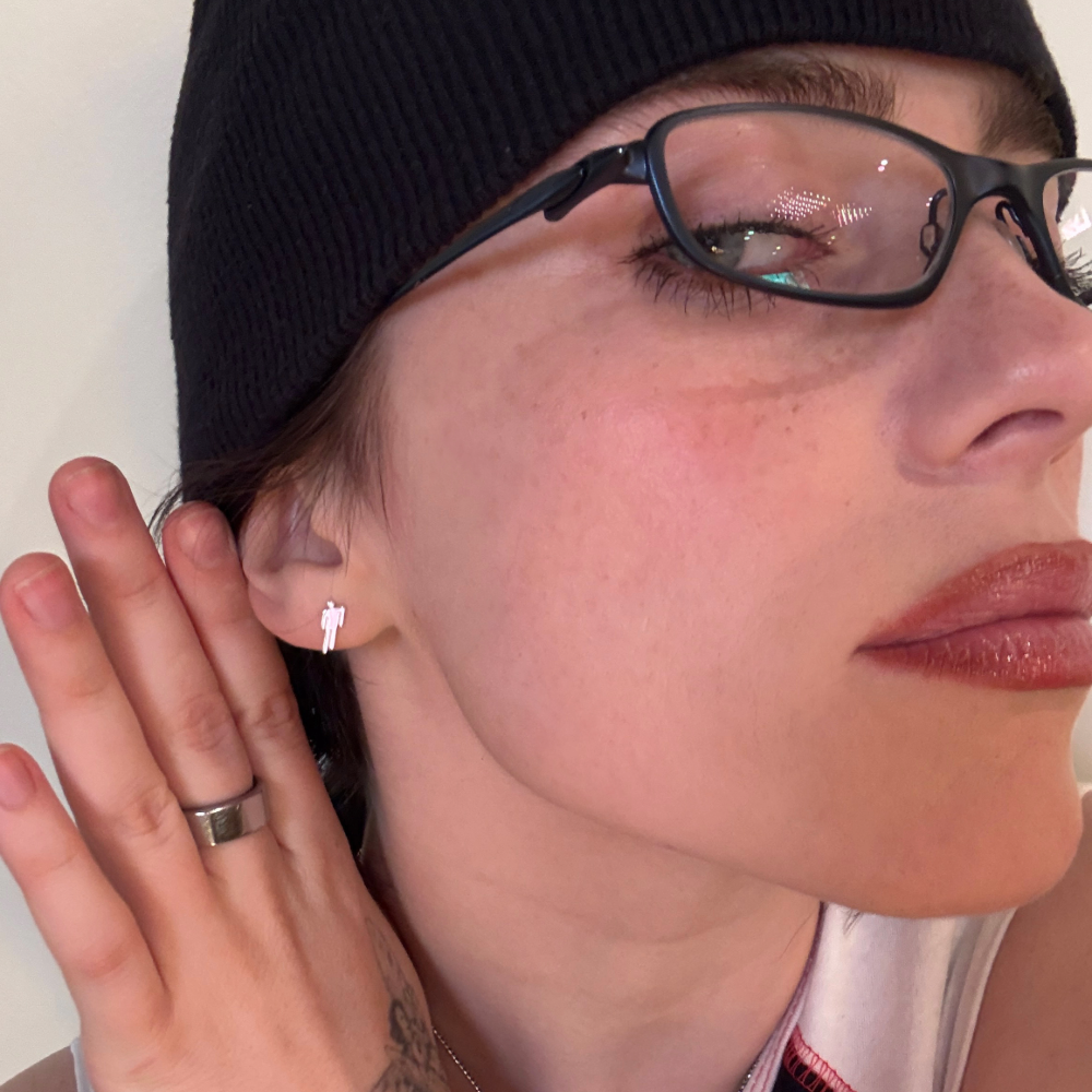 Blohsh Sterling Silver Stud Earrings Selfie 2