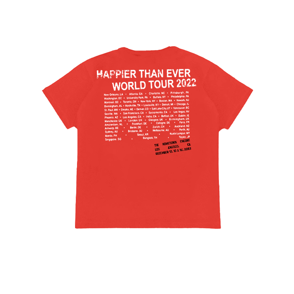 Homecoming Stamped Red Tour T-Shirt back