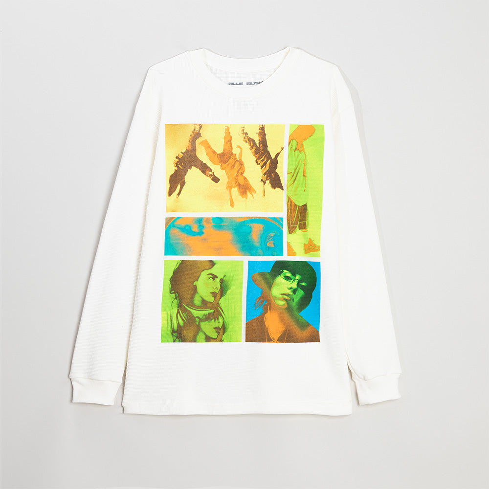 Billie Eilish グラフィック長袖Tシャツ BIRDS OF A FEATHER COLLAGE THERMAL LONG SLEEVE - Billie Eilish | Store