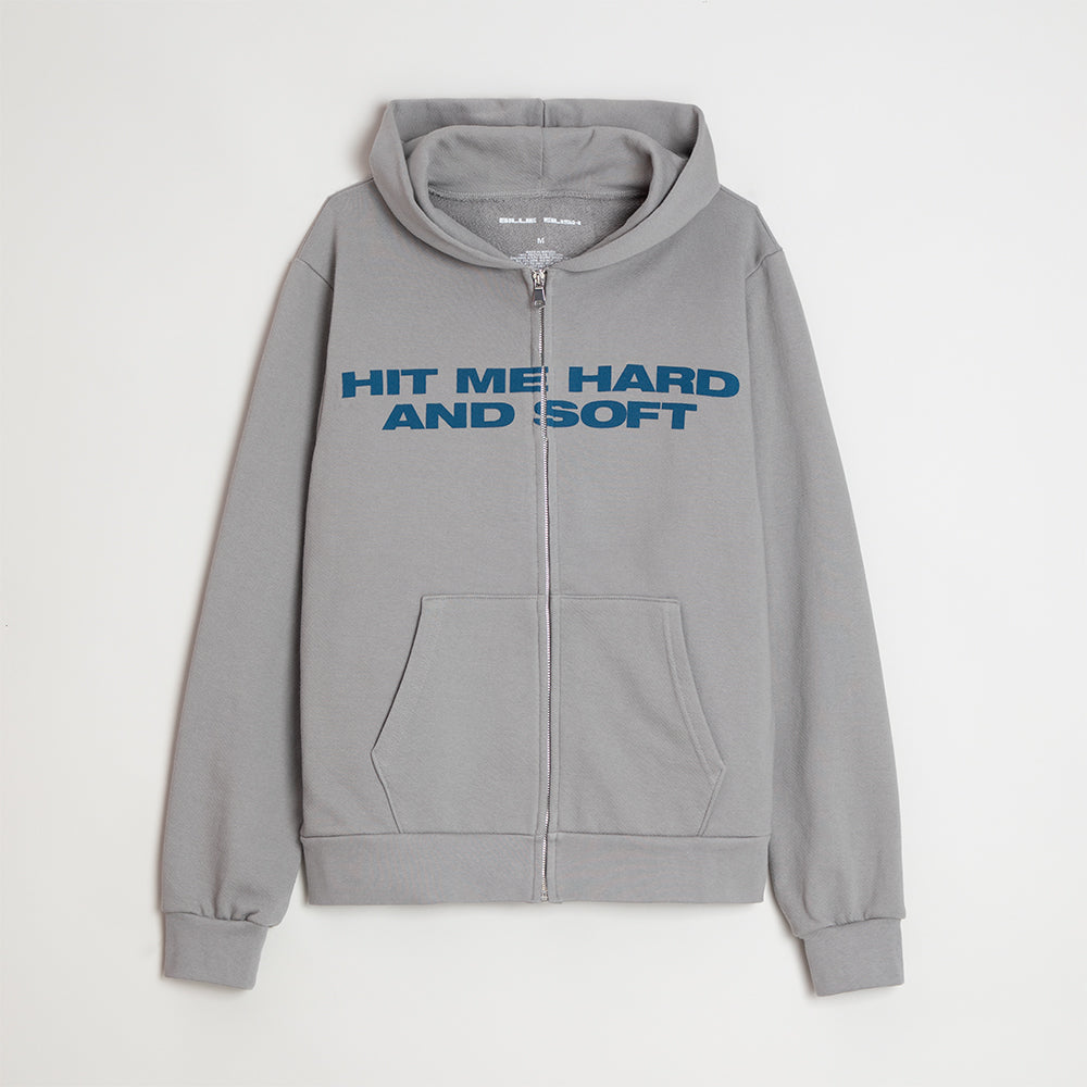HIT ME HARD AND SOFT Grey Zipper Hoodie - Billie Eilish | Store