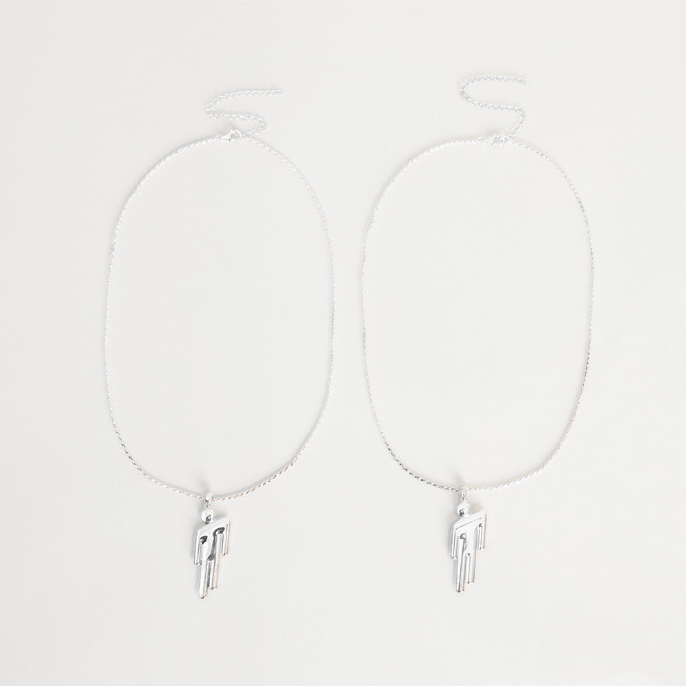BLOHSH SILVER FRIENDSHIP NECKLACE 2 PACK - Billie Eilish | Store BLOHSH SILVER FRIENDSHIP NECKLACE 2 PACK - Billie Eilish | Store