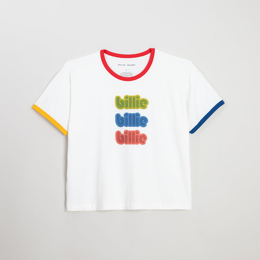 Billie Repeat Primary Ringer T-Shirt - Billie Eilish | Store