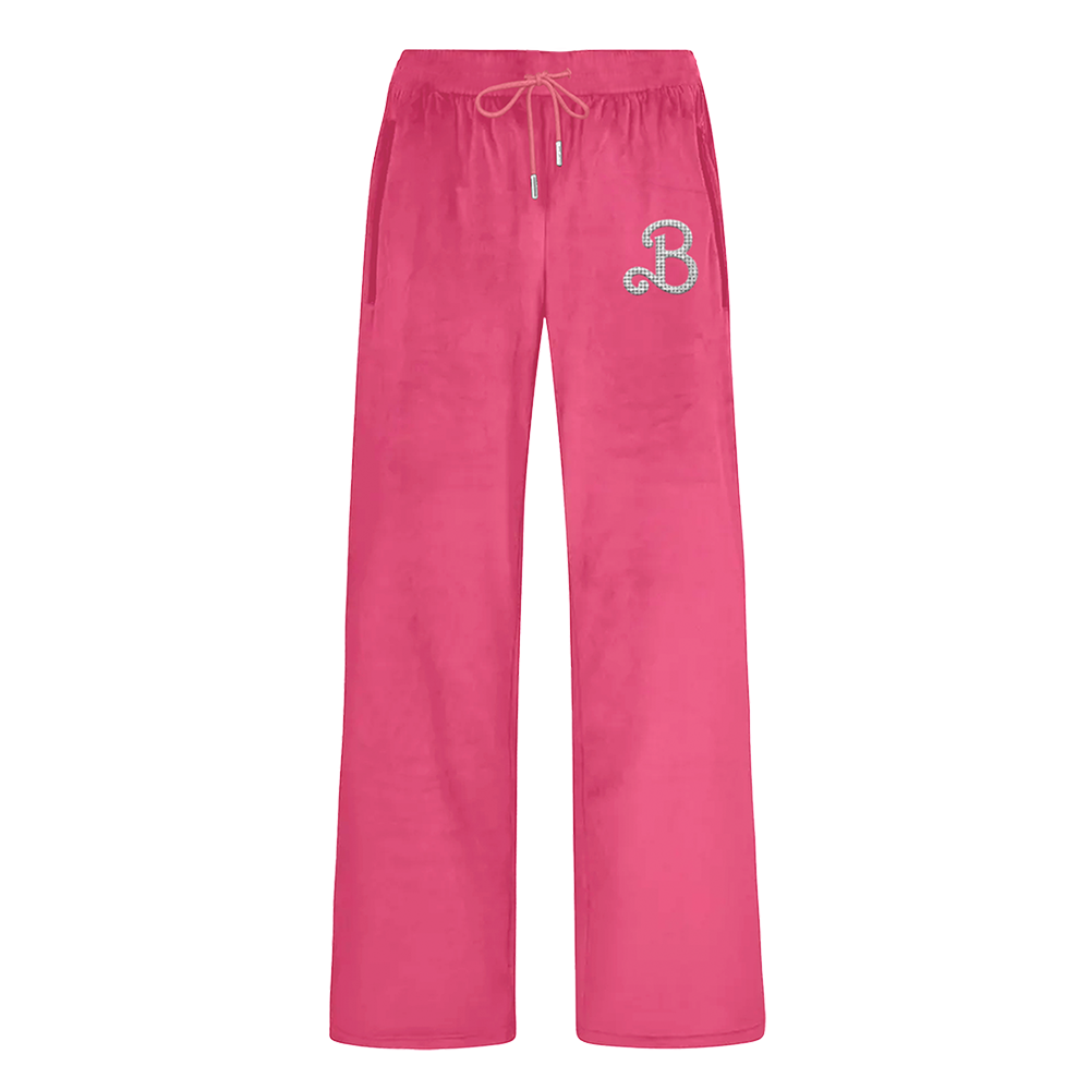 Barbie x Billie Eilish Pink Velour Pants Front