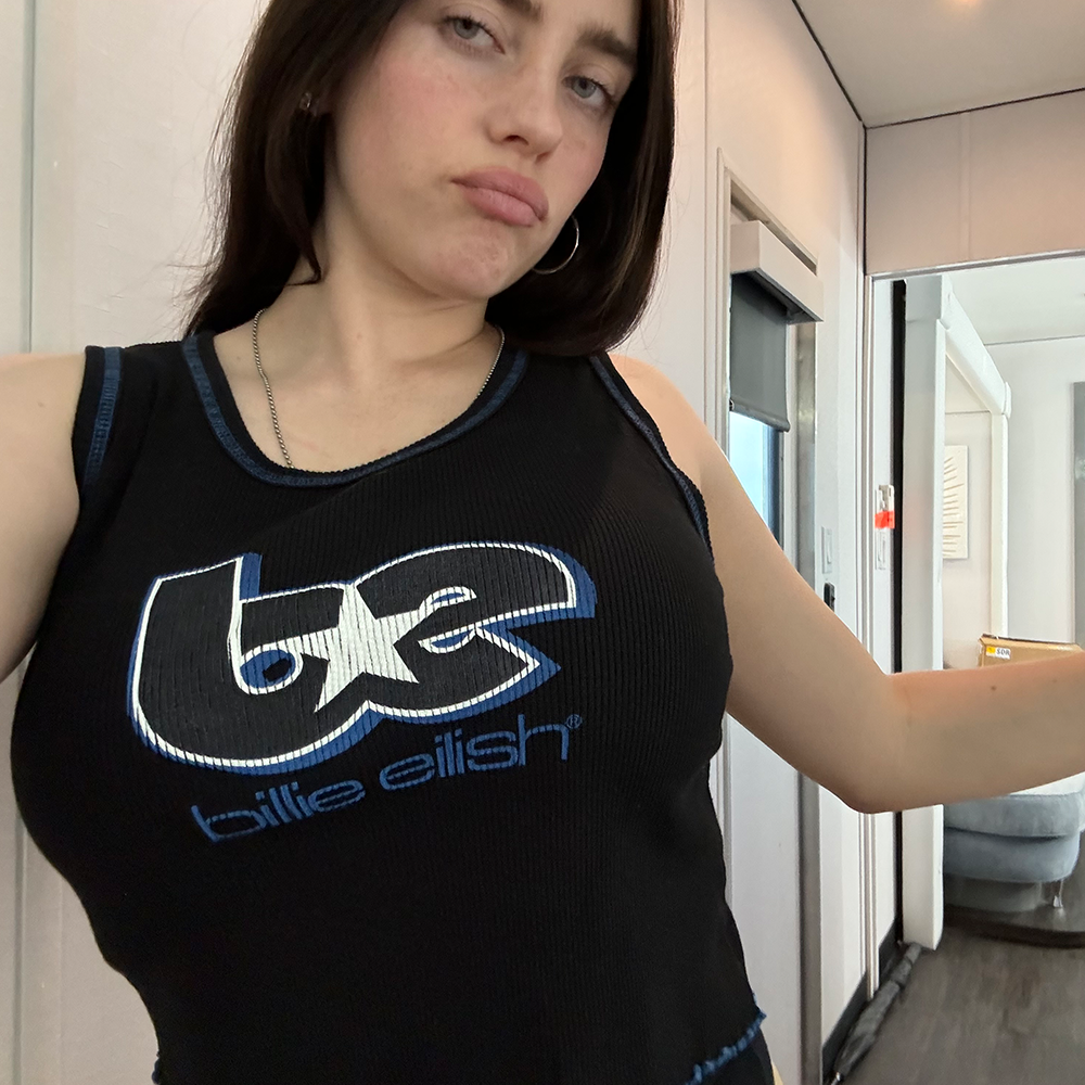 BE CONTRAST LETTUCE EDGE TANK - Billie Eilish | Store BE CONTRAST LETTUCE EDGE TANK - Billie Eilish | Store
