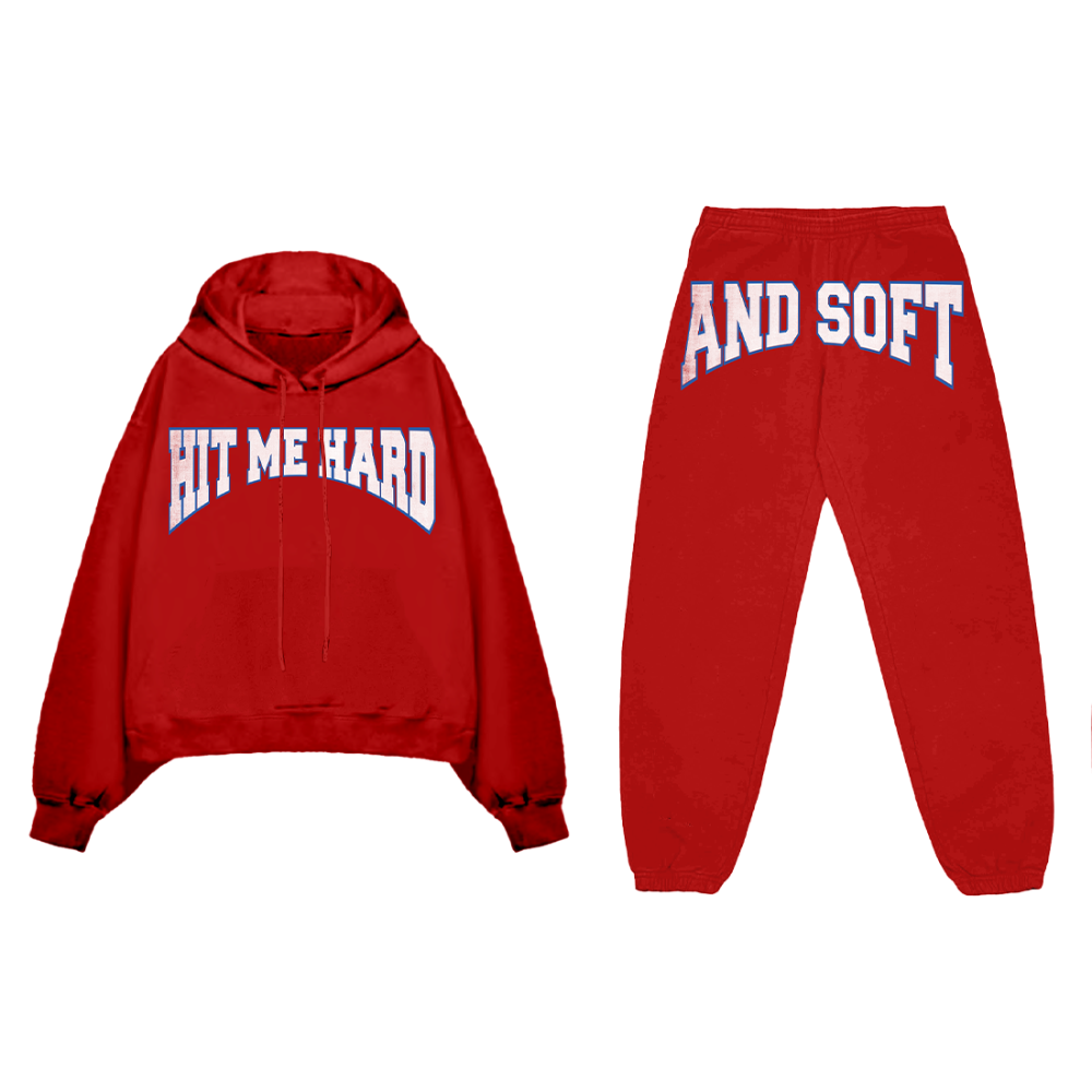 Red sweatsuit sales