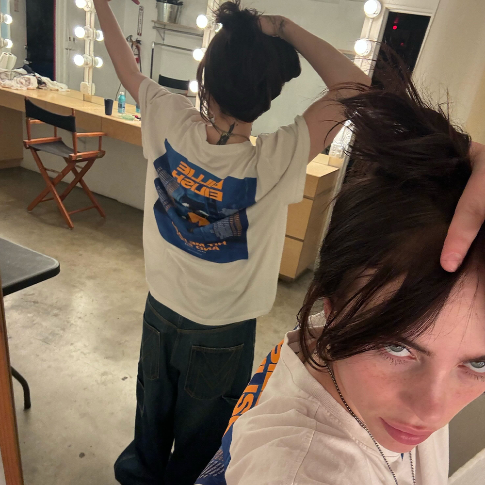Billie in HIT ME HARD AND SOFT Admat Poster Tee