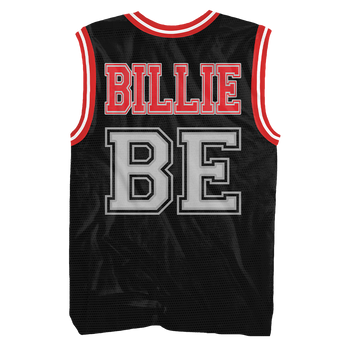 Billie Eilish Red and Black Outfit Jersey Back