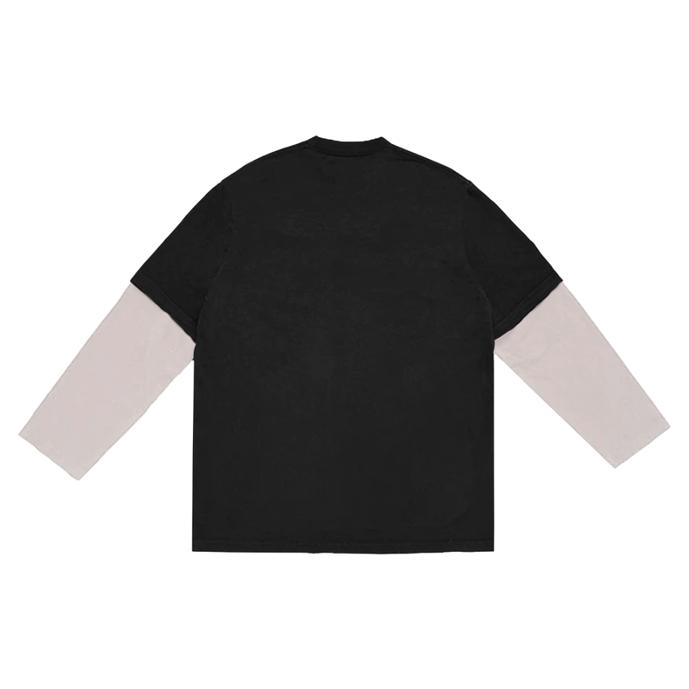WHEN WE ALL FALL ASLEEP, WHERE DO WE GO? Anniversary Layered LS Tee in Black back