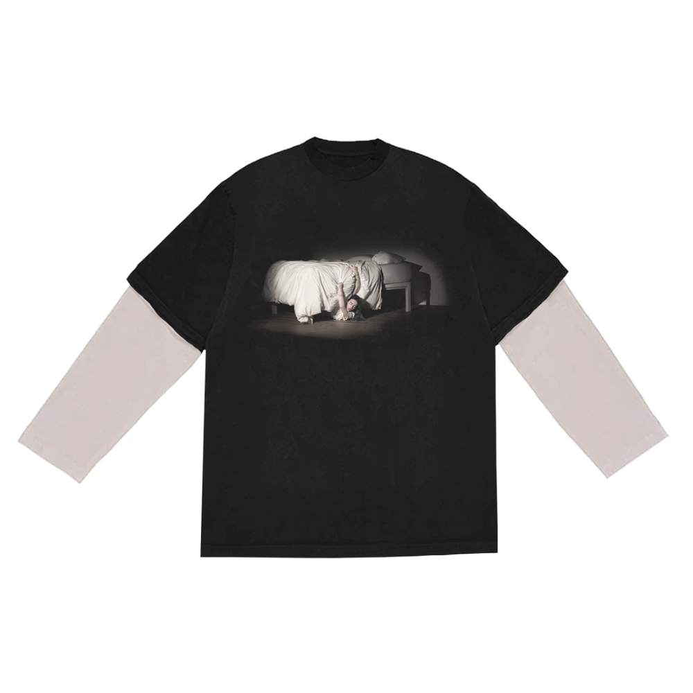 WHEN WE ALL FALL ASLEEP, WHERE DO WE GO? Anniversary Layered LS Tee in Black front