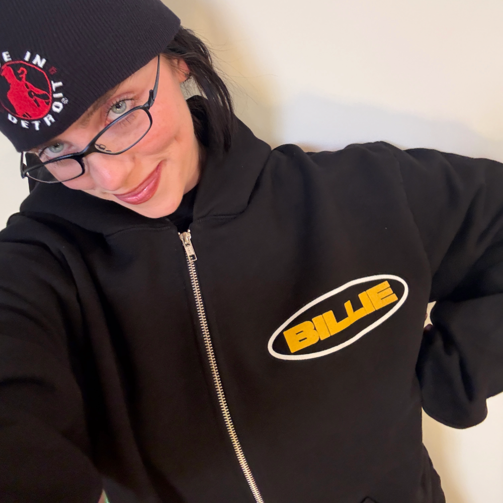 Hit Me Star Black Hoodie Selfie