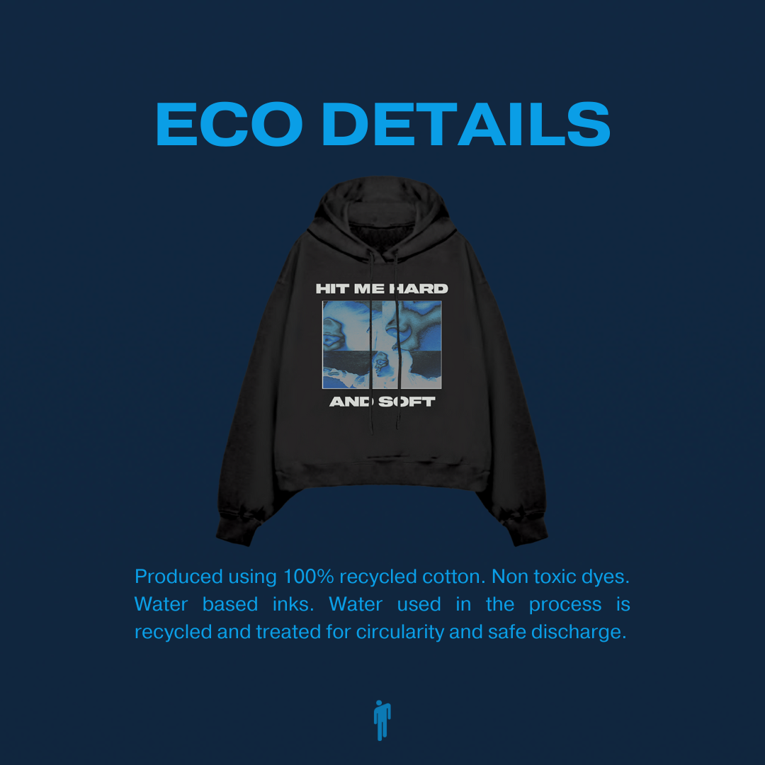 Thermal Photo Title Pullover Black Hoodie Eco Details