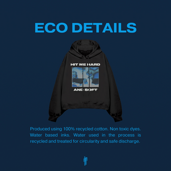 Thermal Photo Title Pullover Black Hoodie Eco Details