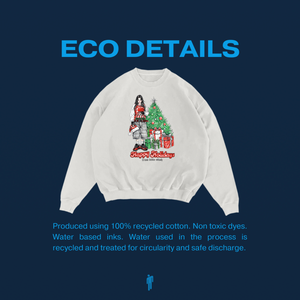 HAPPY HOLIDAYS WHITE CREWNECK Billie Eilish Store