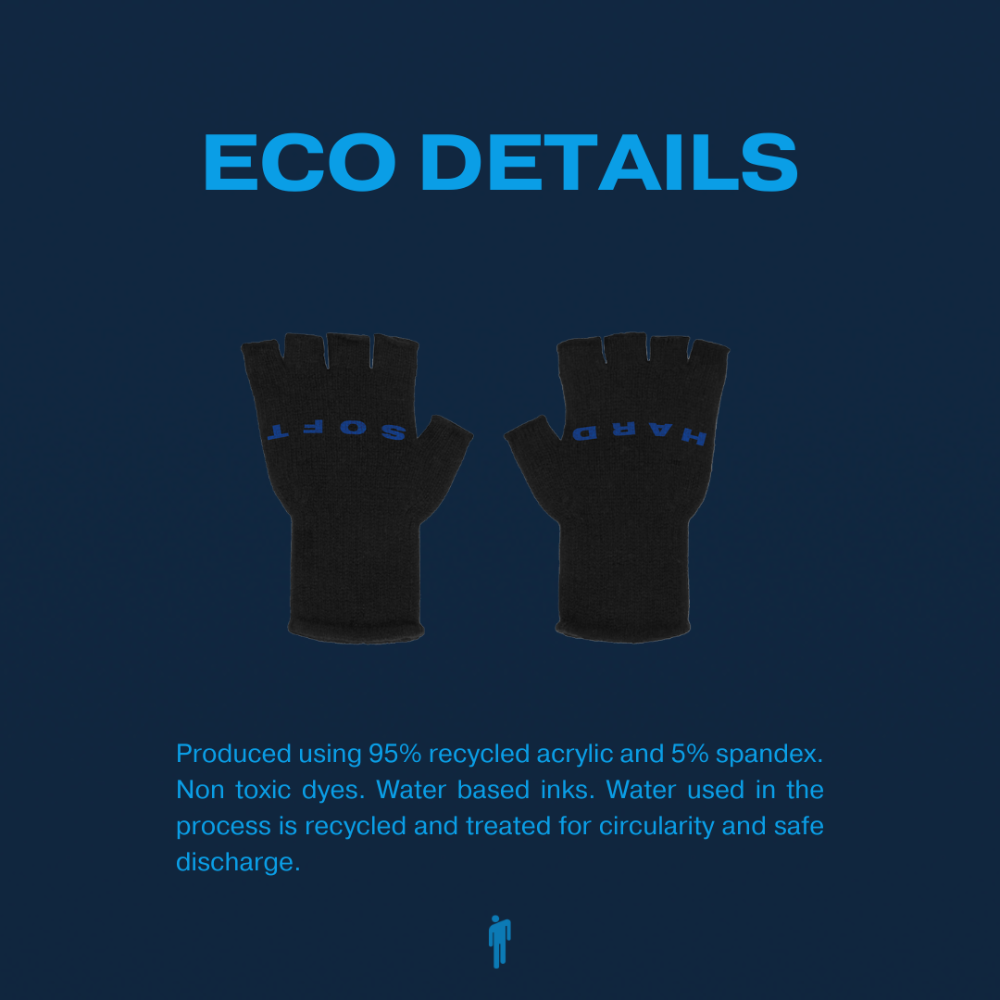 HIT ME HARD AND SOFT FINGERLESS GLOVES eco details