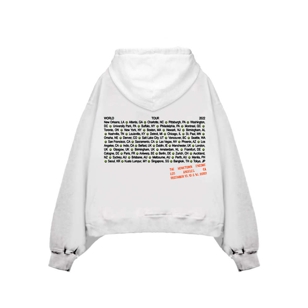 Homecoming Stamped White Tour Hoodie back