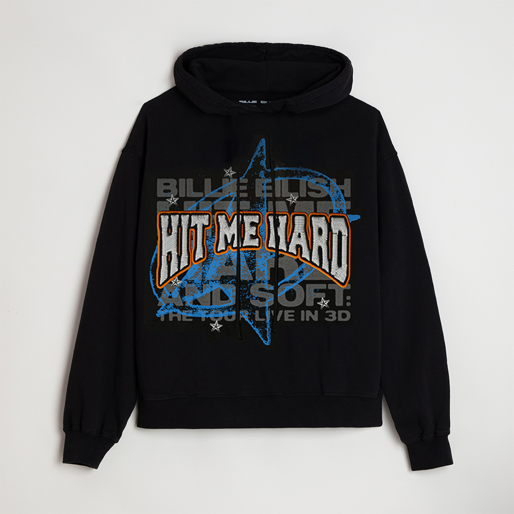 Hit Me Hard Embroidered Star Hoodie