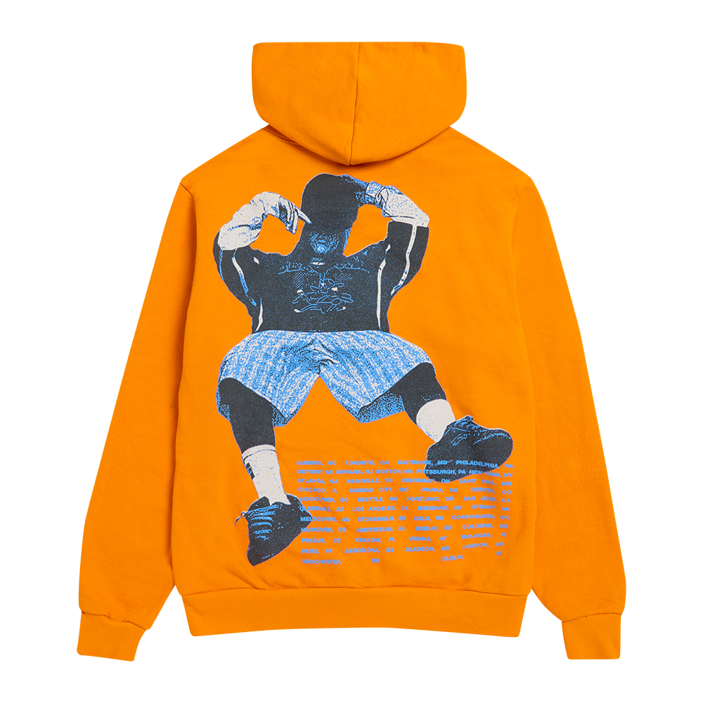 HIT ME HARD AND SOFT: THE TOUR Orange Dateback Zip Hoodie