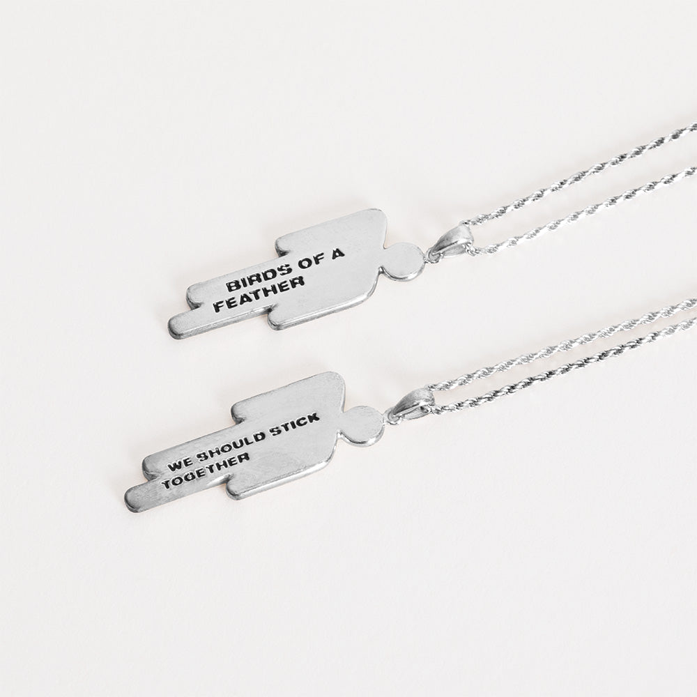 BLOHSH SILVER FRIENDSHIP NECKLACE 2 PACK Back