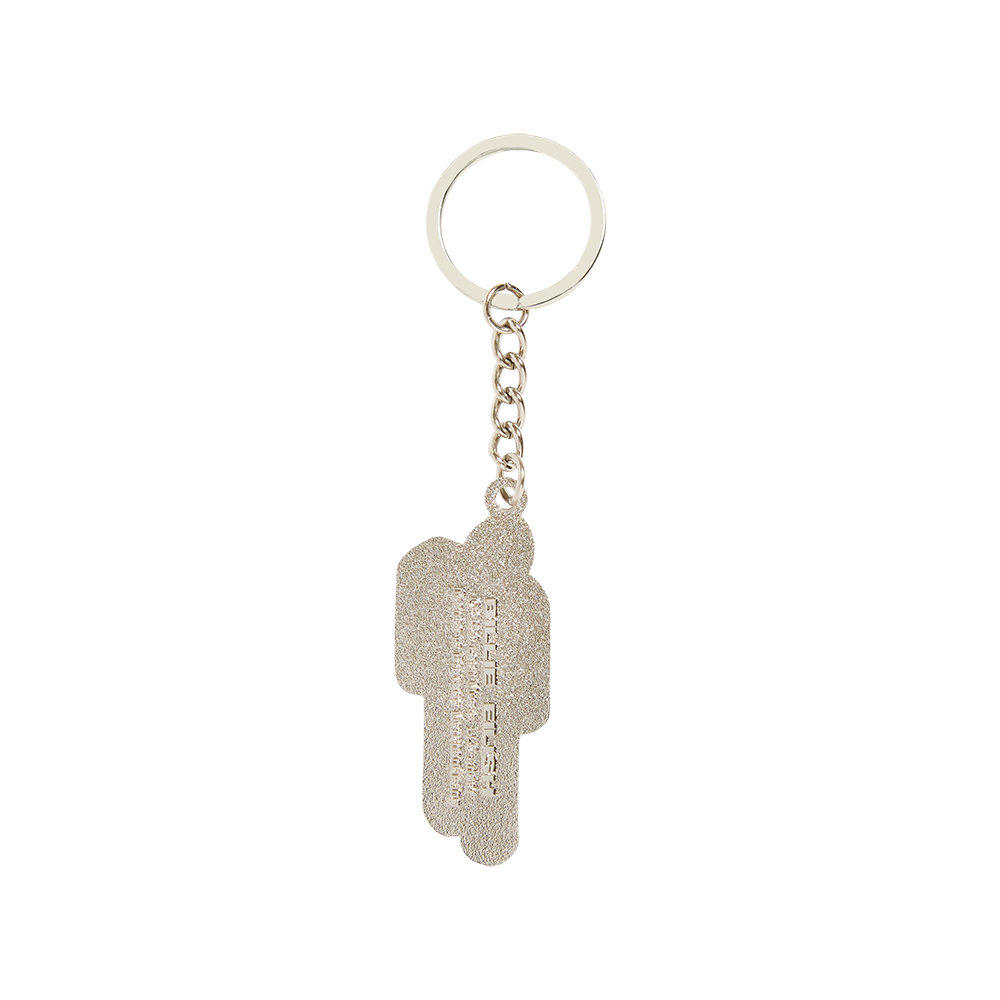 Orange Blohsh Metal Keychain