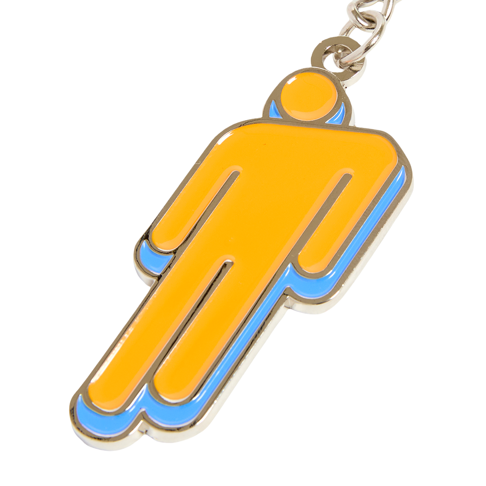 Orange Blohsh Metal Keychain