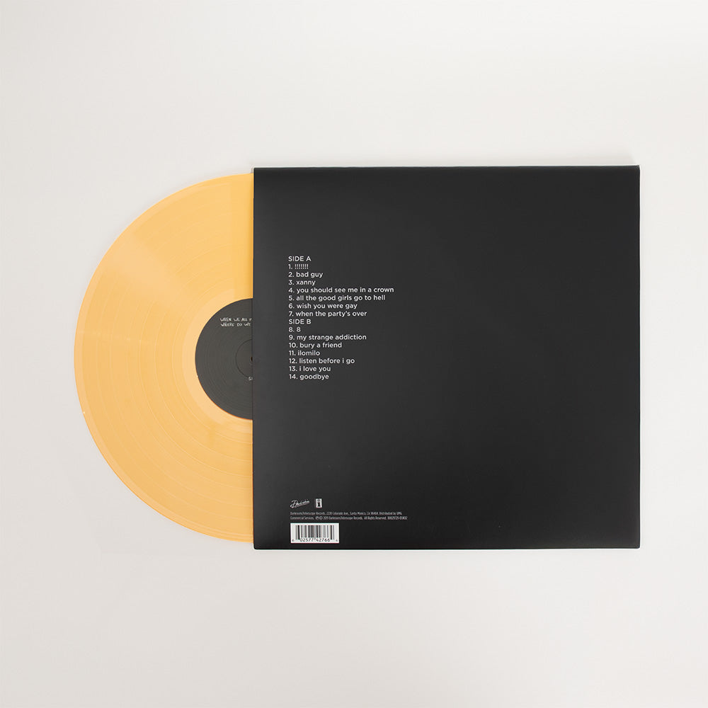 'WHEN WE ALL FALL ASLEEP, WHERE DO WE GO?' Pale Yellow LP back