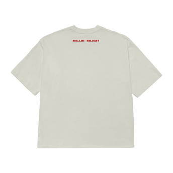 Falling Scatter Text White T-shirt Back