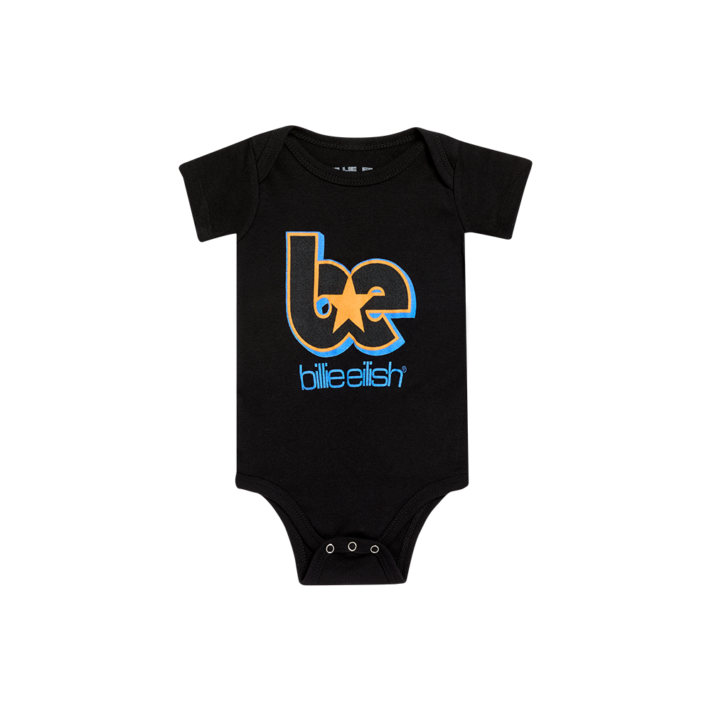 BE Star Infant Black Onesie Front 