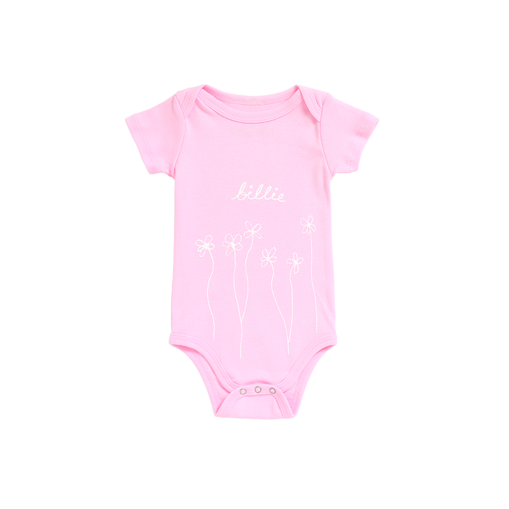 Blooms Organic Pink Onesie