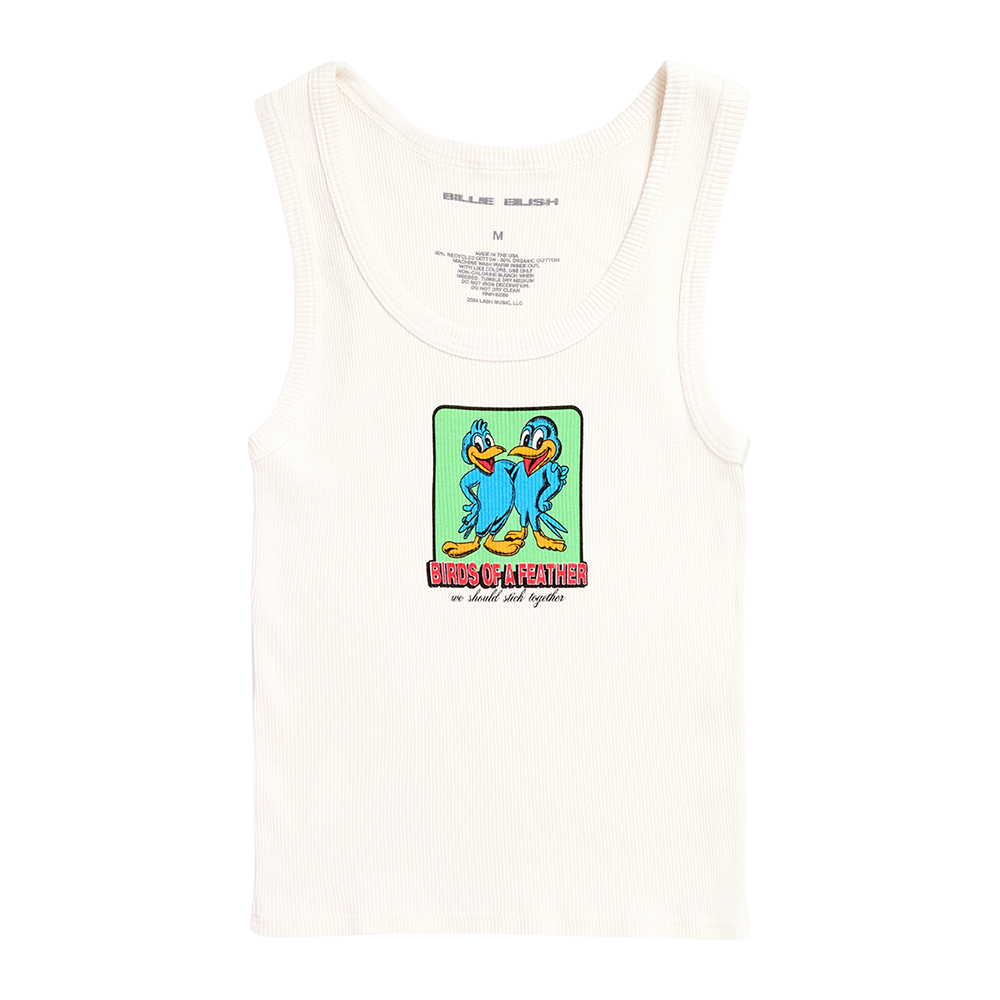 BIRDS OF A FEATHER WHITE TANK