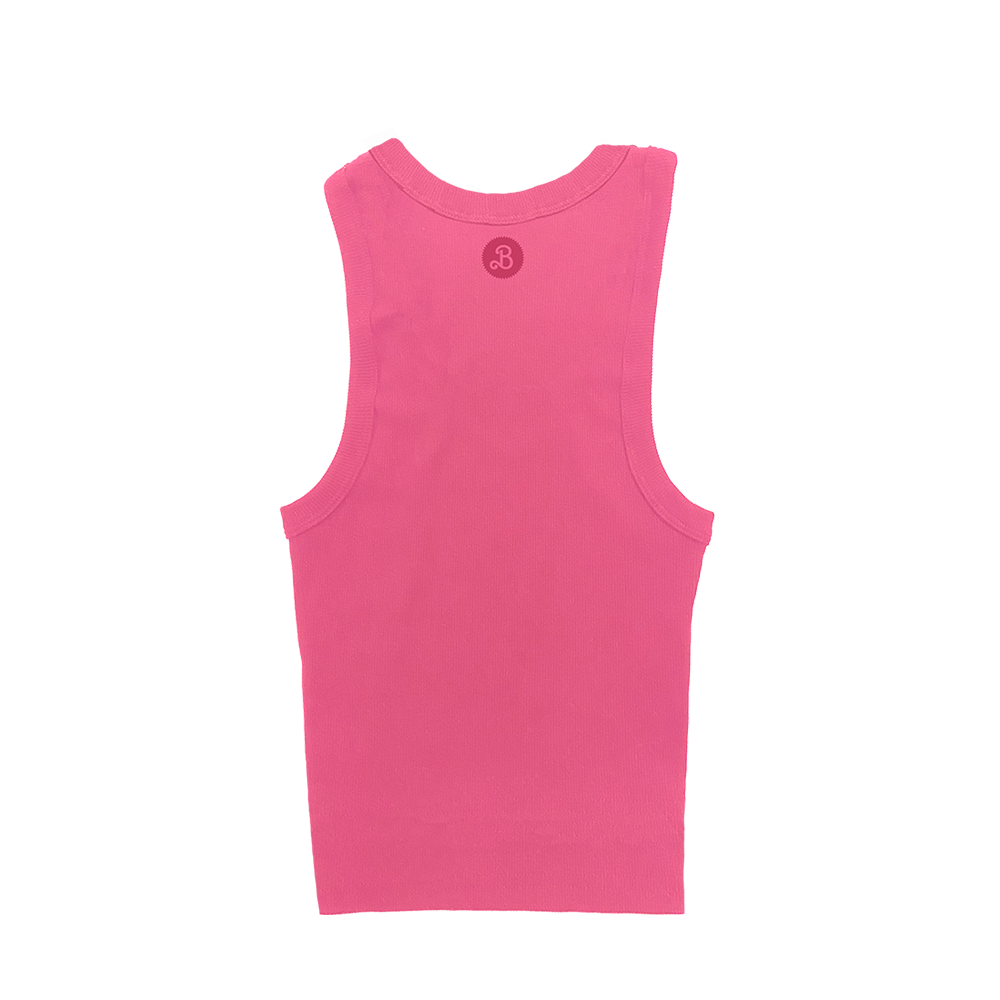 Cropped cami vest top in ribbed cotton, pink, Nike
