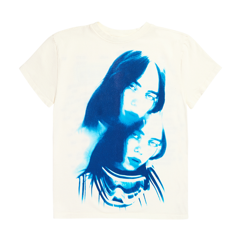 T-shirt Billie Eilish Officiel - Motif Tonal Bandana Photo, Col V - Couleur Gris Anthracite - Unisex