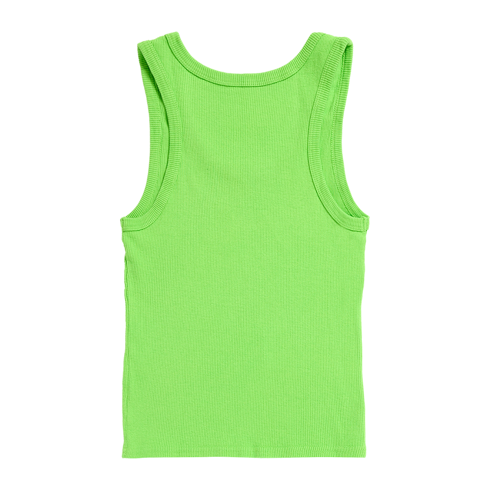 HIT ME HARD AND SOFT Green Crop Tank Back