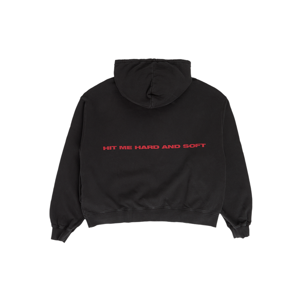 HIT ME HARD AND SOFT Black Cover Pullover Hoodie