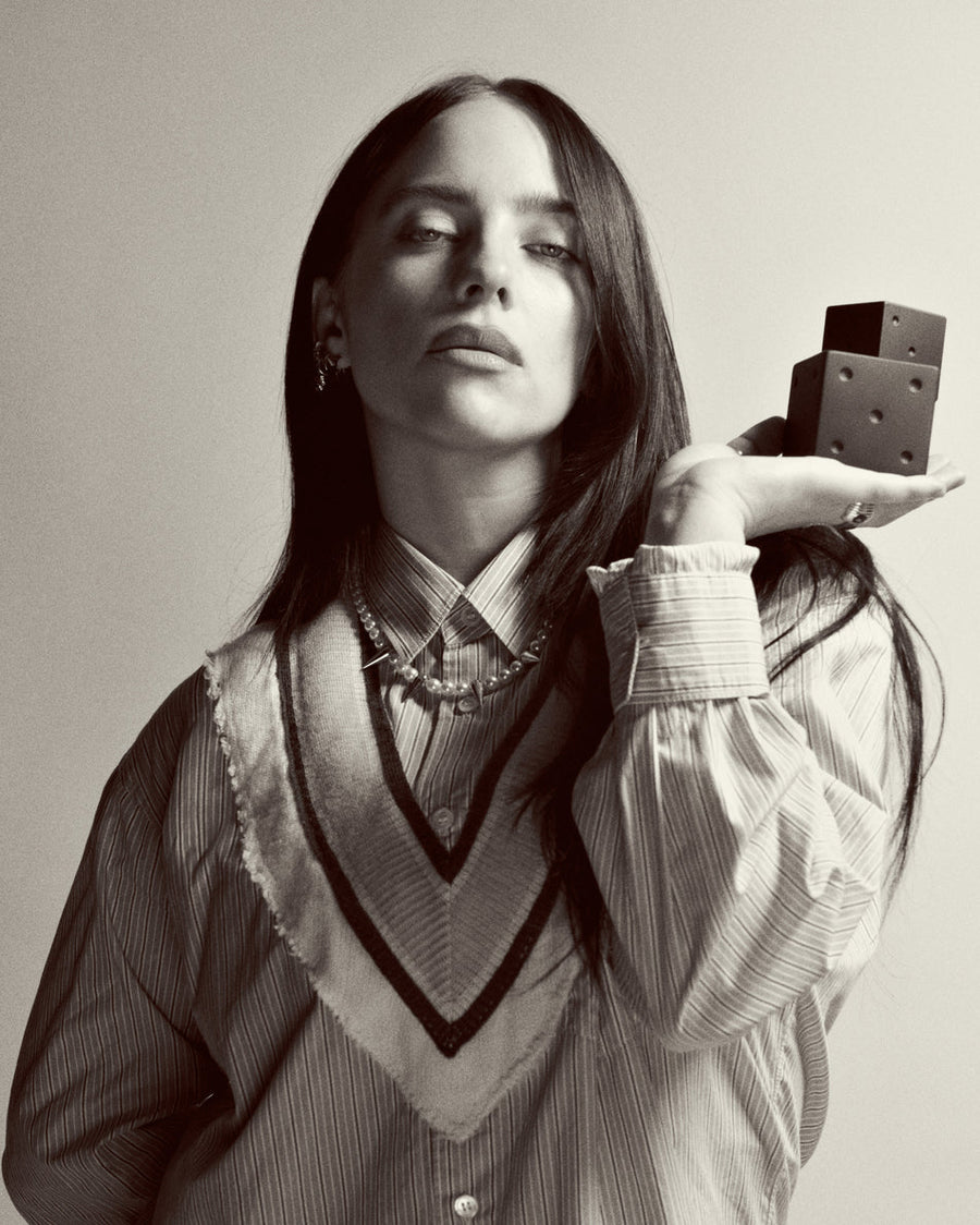 Photo of Billie EIlish Holding Your Turn Fragrance