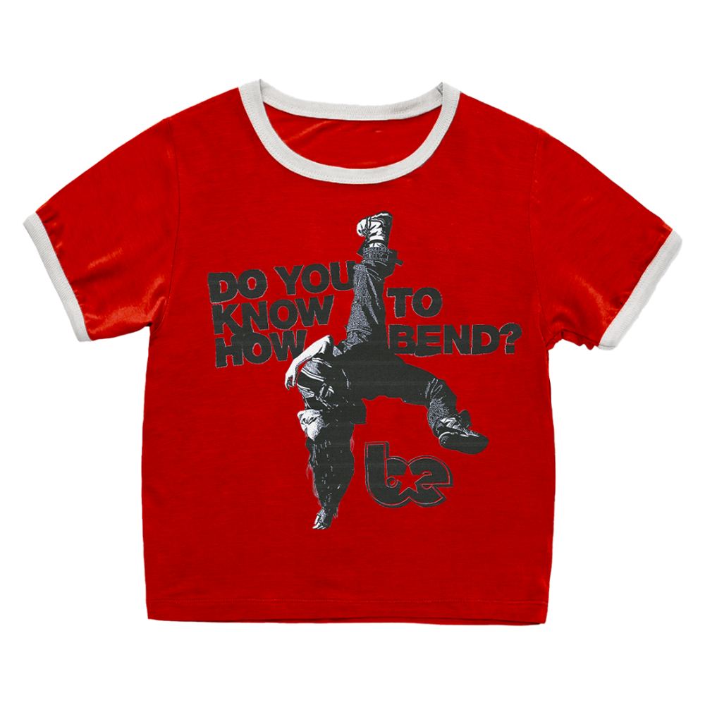 Do You Know How to Bend? Red/White Ringer Tee