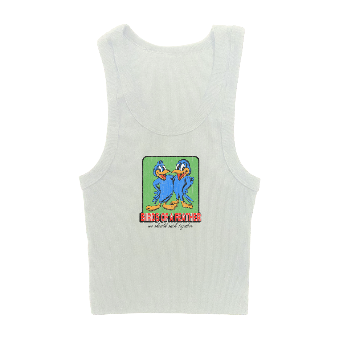 BIRDS OF A FEATHER WHITE TANK