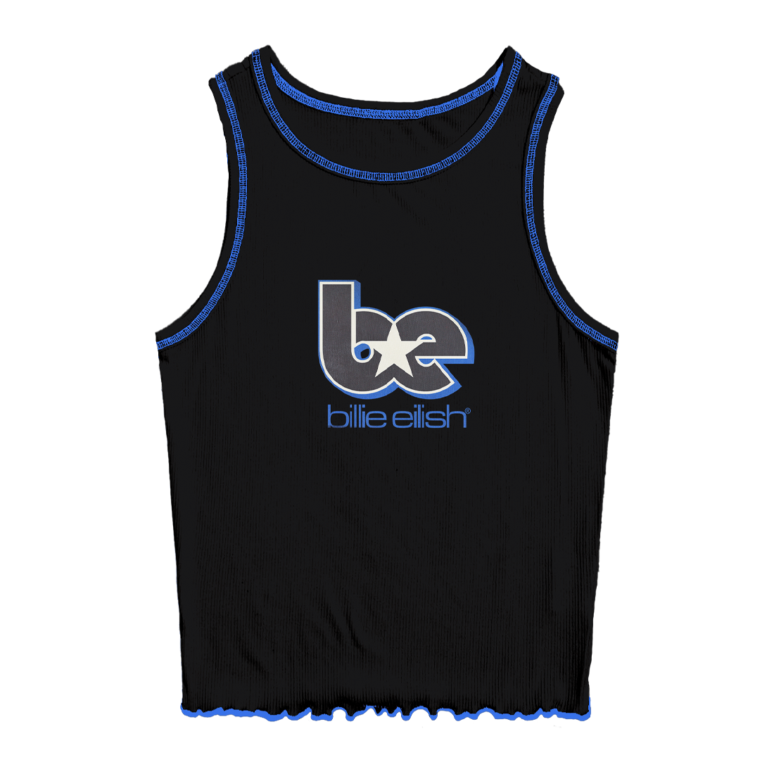 BE CONTRAST LETTUCE EDGE TANK