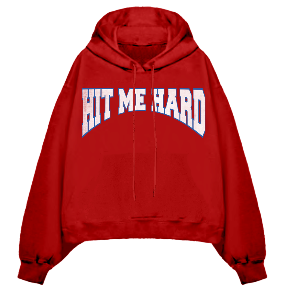 HIT ME HARD AND SOFT RED HOODIE