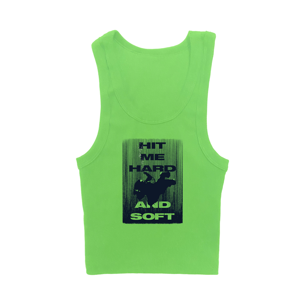 HIT ME HARD AND SOFT Green Crop Tank