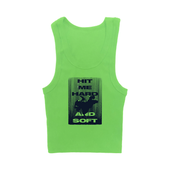 HIT ME HARD AND SOFT Green Crop Tank