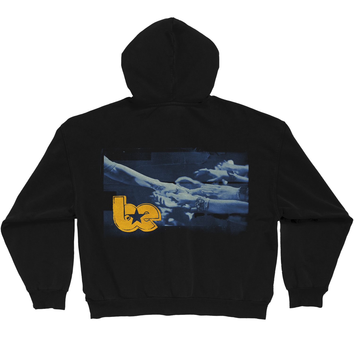 HIT ME HARD AND SOFT Live in 3D Hands Black Zip Hoodie Back