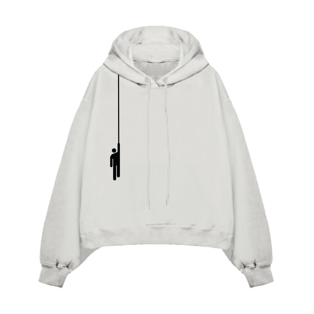 Hanging Blohsh White Hoodie front