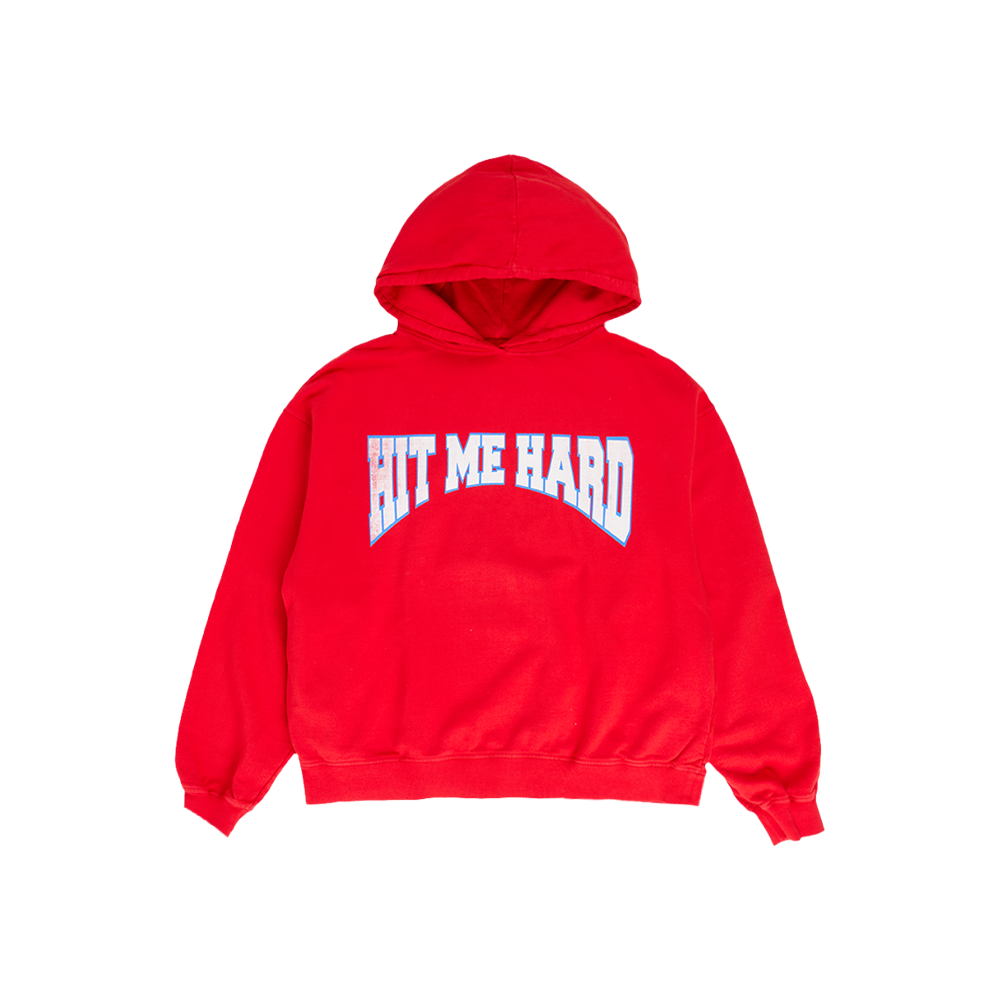 HIT ME HARD AND SOFT RED HOODIE