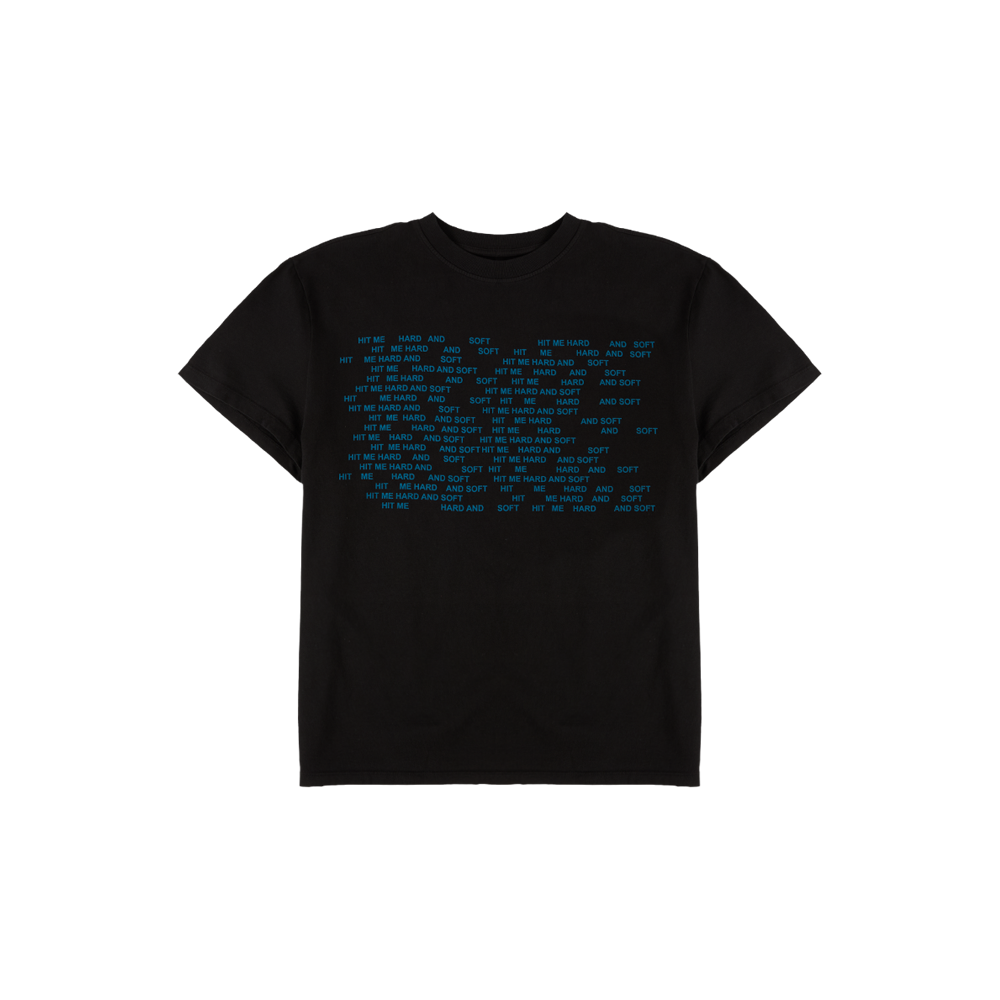 HIT ME HARD AND SOFT Repeat Black Tee