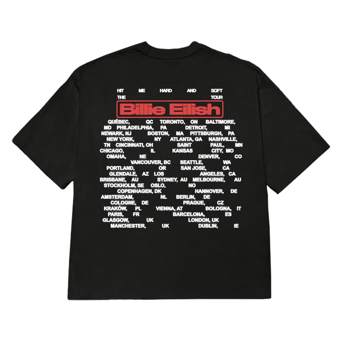 【新品/未使用】Billie Eilish ツアーTシャツ Billie Eilish Hit Me Hard And Soft The Tour Fall US Shows New