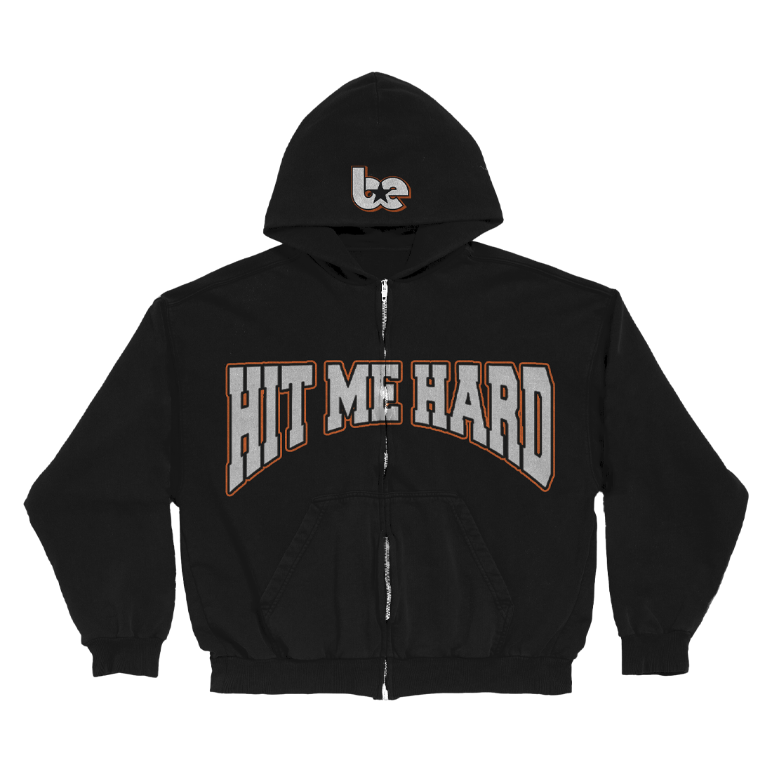 Hit Me Hard and Soft Zip Hoodie front