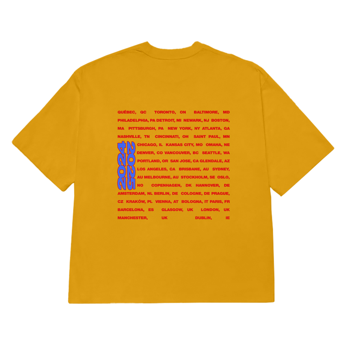 Color Burst Hit Me Hard and Soft Tour Gold T-Shirt back