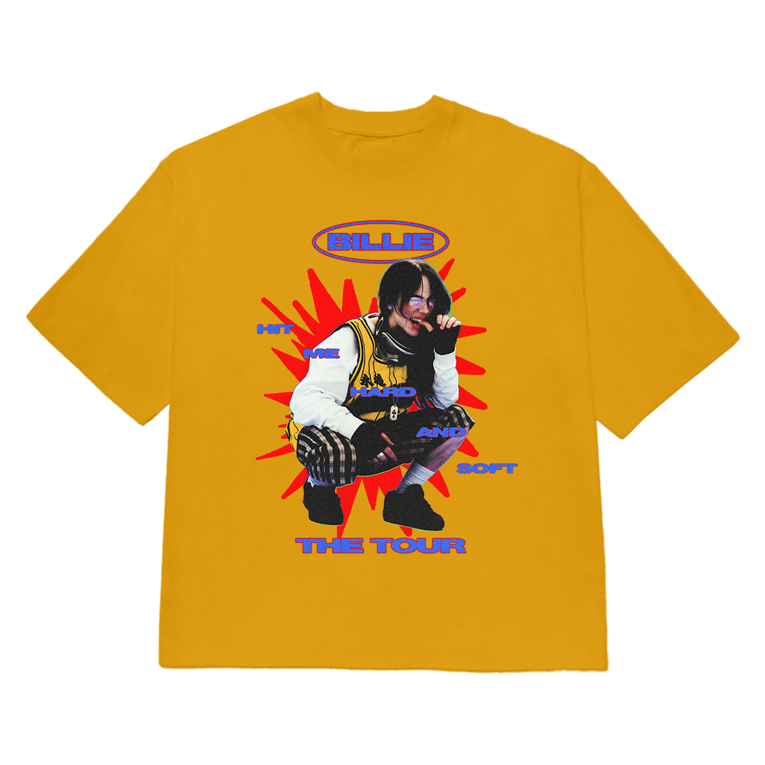 Color Burst Hit Me Hard and Soft Tour Gold T-Shirt front