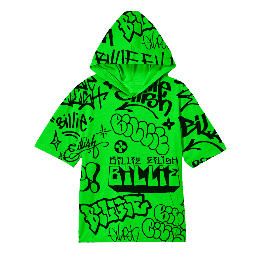Billie Eilish x Freak City Green Graffiti Hoodie