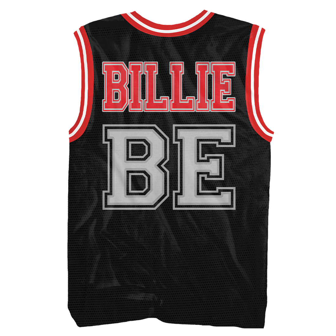 Billie Eilish Red and Black Outfit Jersey Back